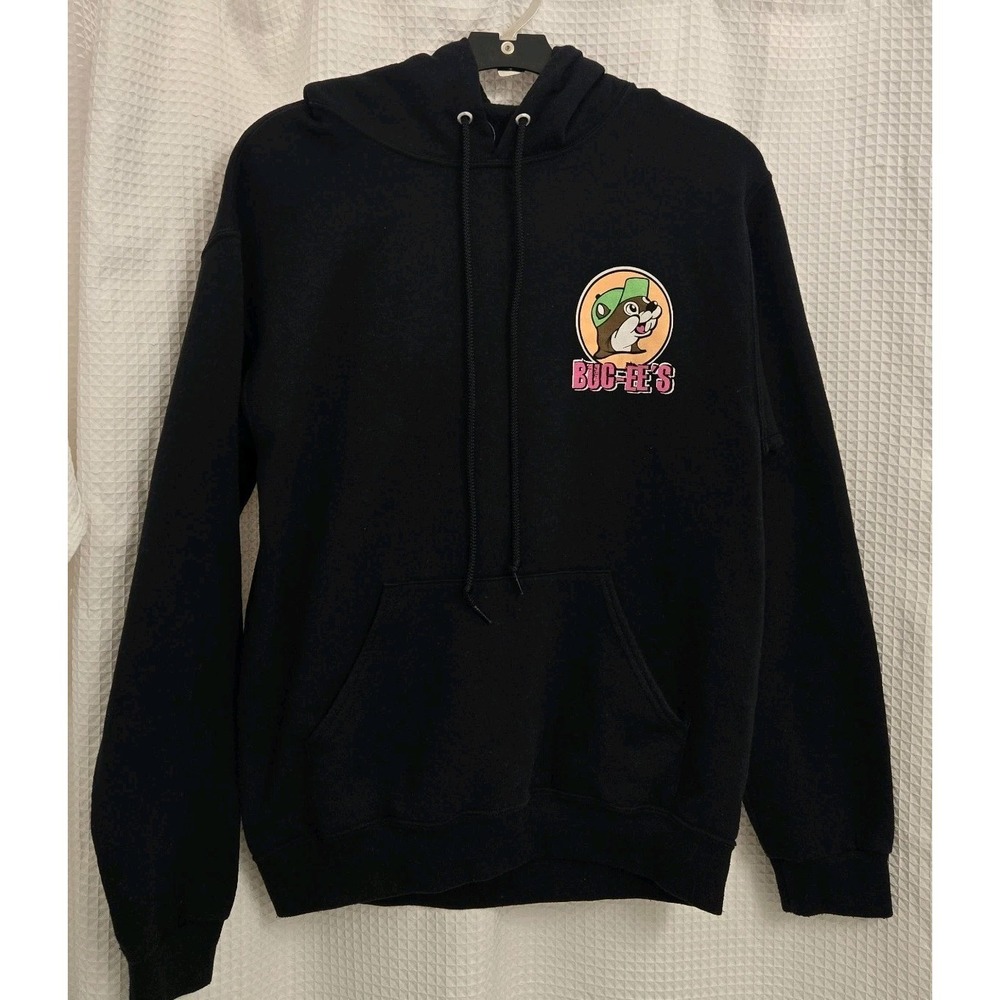 Buc-ees Hoodie Tag Beaver Chain Swag Rap Hip Hop Graphic Logo Sz Small